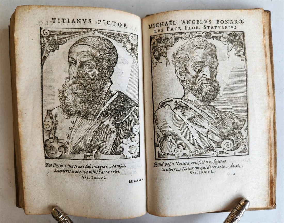 1589 PORTAITS of NOTABLE MEN ILLUSTRATED by Tobias Stimmer antique Icones sive.. - 15