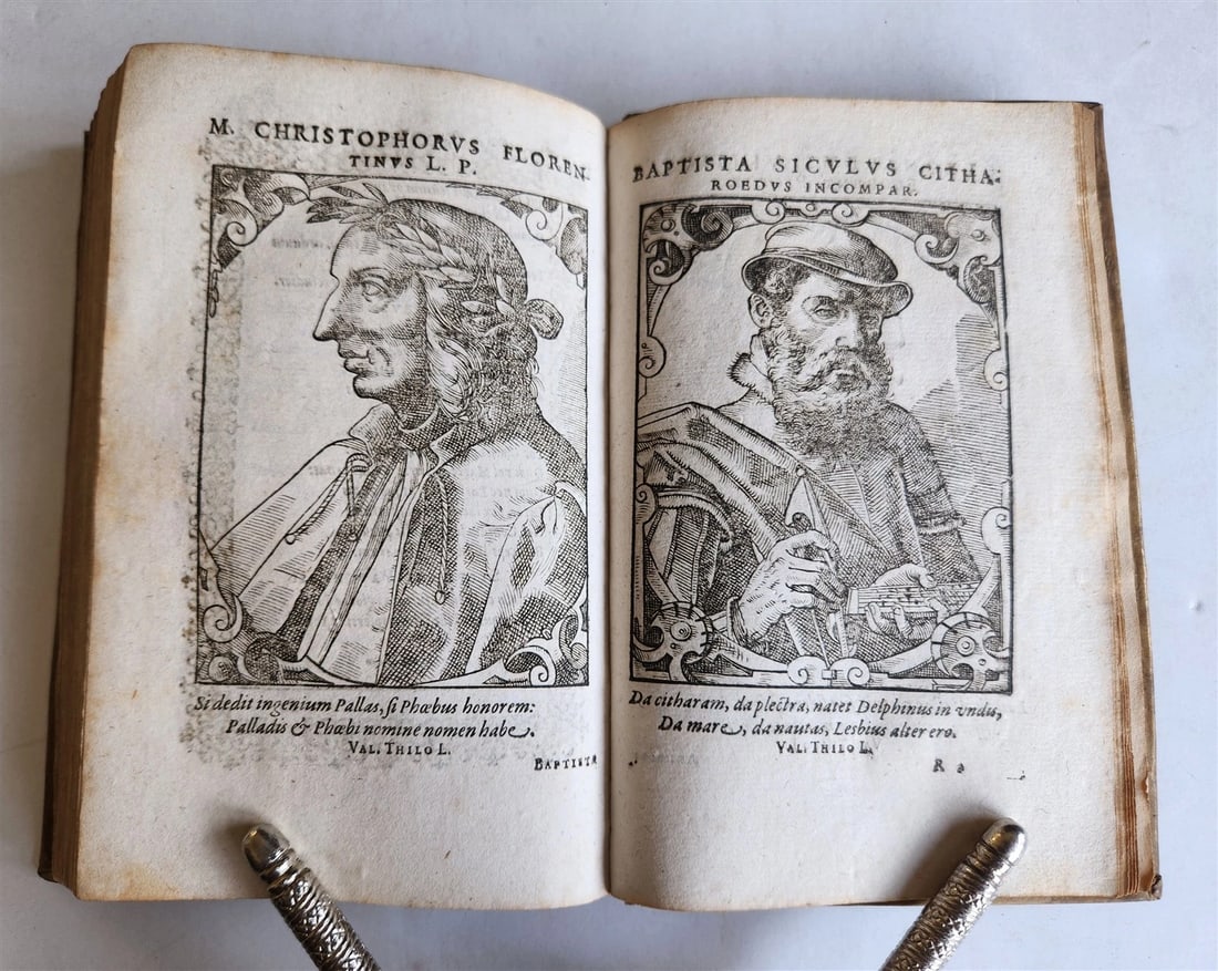 1589 PORTAITS of NOTABLE MEN ILLUSTRATED by Tobias Stimmer antique Icones sive.. - 4