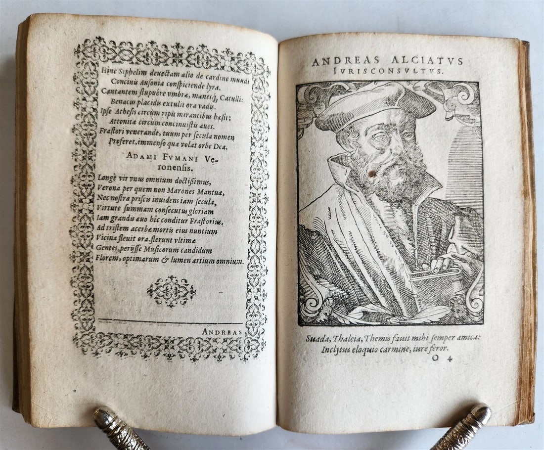 1589 PORTAITS of NOTABLE MEN ILLUSTRATED by Tobias Stimmer antique Icones sive.. - 8