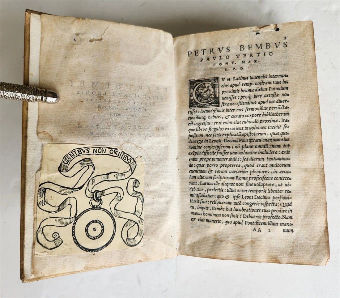 1552 PIETRO BEMBO antique vellum bound 16th CENTURY Epistolarum Leonis Decimi - 3