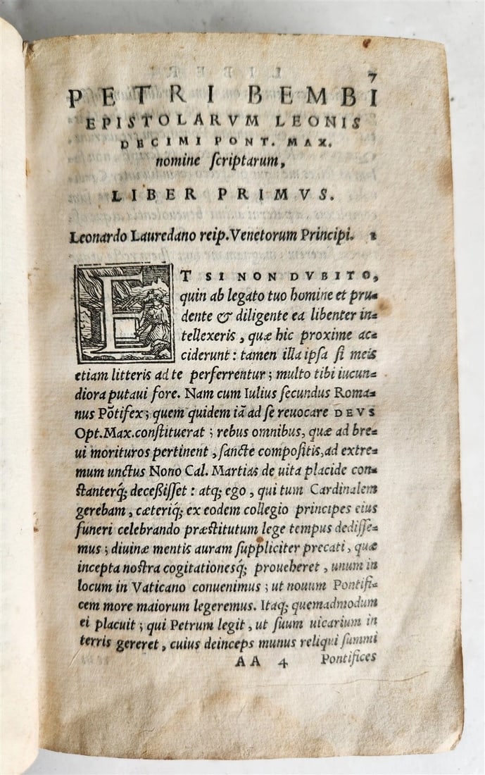 1552 PIETRO BEMBO antique vellum bound 16th CENTURY Epistolarum Leonis Decimi - 6