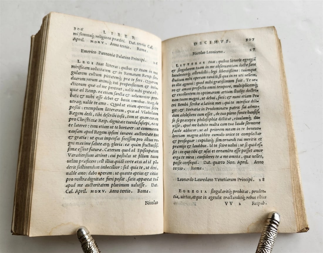 1552 PIETRO BEMBO antique vellum bound 16th CENTURY Epistolarum Leonis Decimi - 8