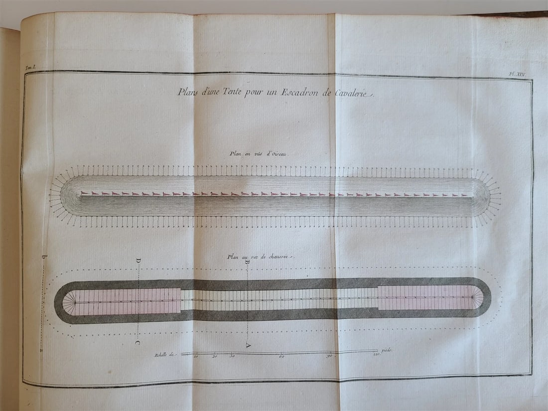 1757 MILITARY SCIENCE FULLY ILLUSTRATED 2 VOLUMES antique - 11
