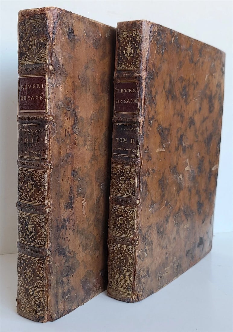 1757 MILITARY SCIENCE FULLY ILLUSTRATED 2 VOLUMES antique - 2