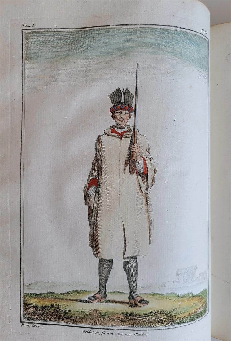 1757 MILITARY SCIENCE FULLY ILLUSTRATED 2 VOLUMES antique - 7