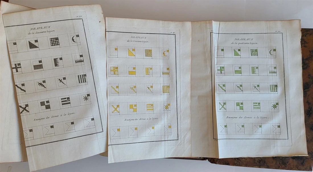 1757 MILITARY SCIENCE FULLY ILLUSTRATED 2 VOLUMES antique - 9