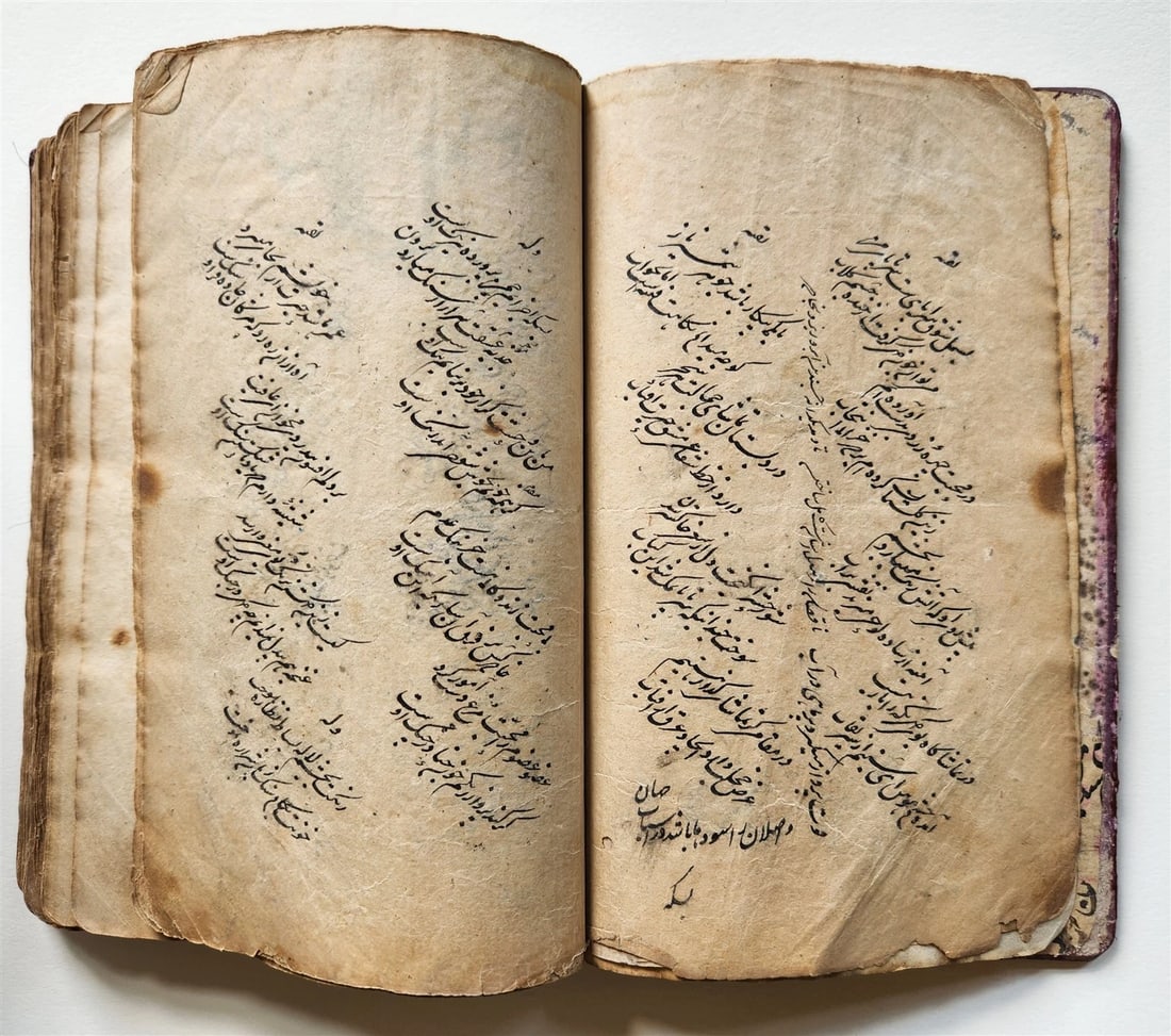 18th century MYSTIC POETRY MANUSCRIPT in TURKIC & FARSI LANGUAGES antique (1 of 15)