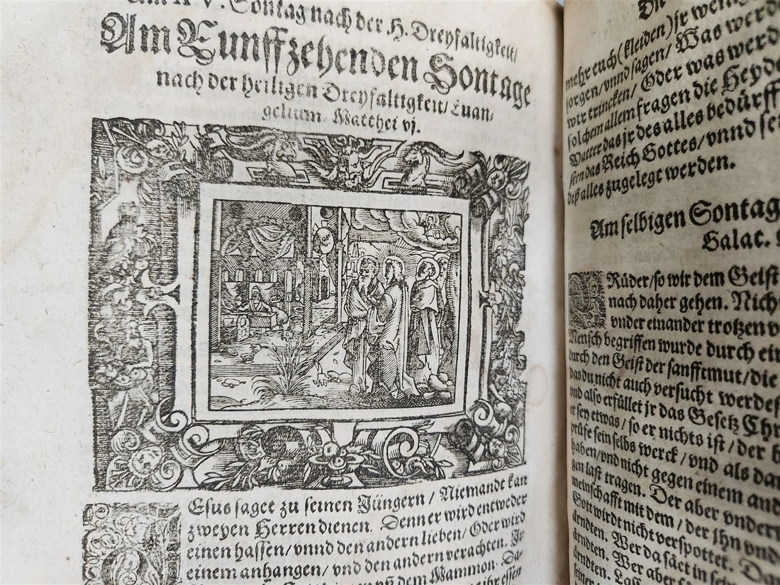 1569 SERMONS by WILD ILLUSTRATED PIGSKIN FOLIO antique BANNED by CHURCH - 12