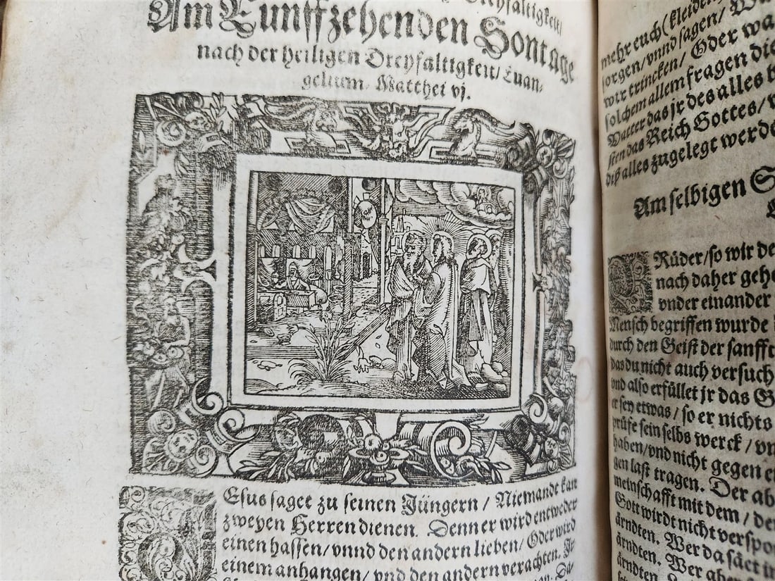 1569 SERMONS by WILD ILLUSTRATED PIGSKIN FOLIO antique BANNED by CHURCH - 15