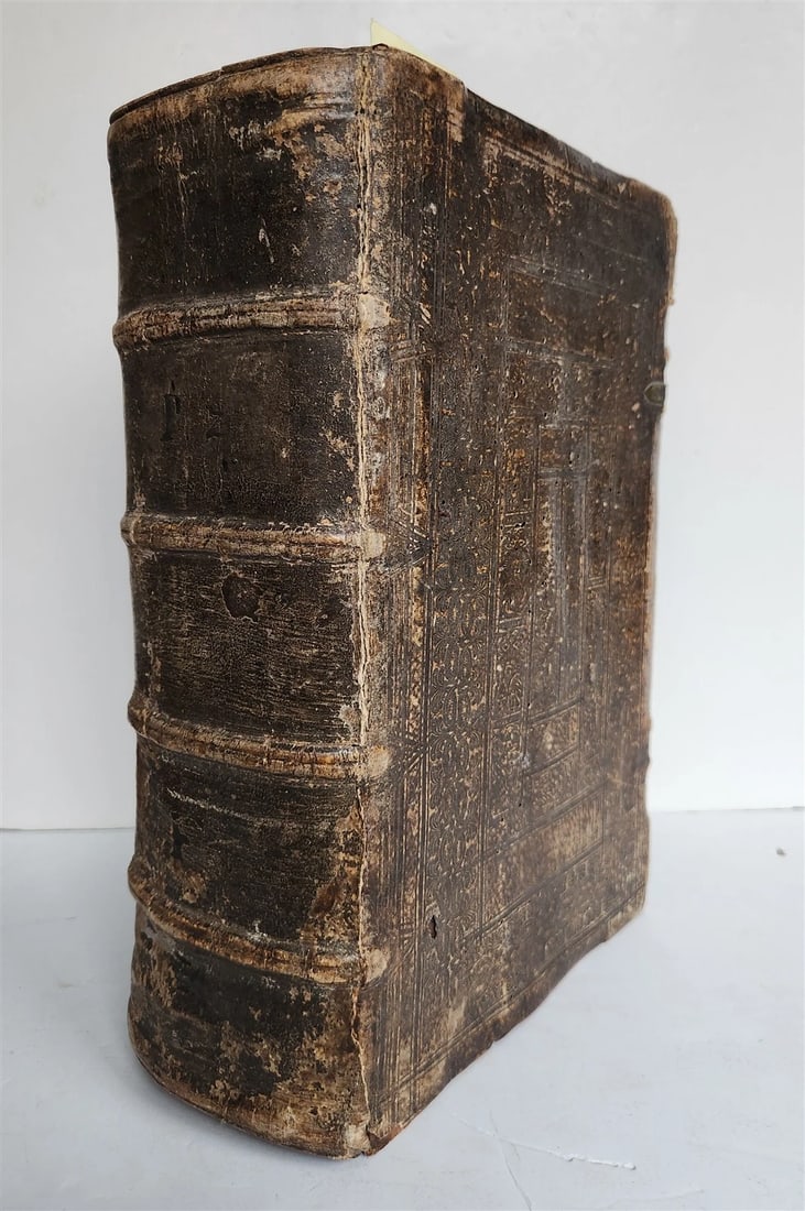 1569 SERMONS by WILD ILLUSTRATED PIGSKIN FOLIO antique BANNED by CHURCH (1 of 15)