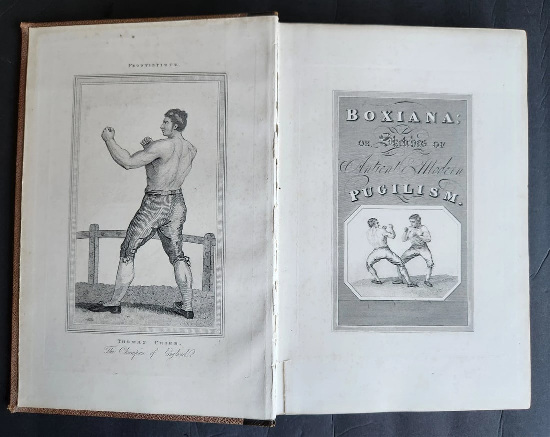 1820s BOXING PUGILISTS ILLUSTRATED w/ 62 PLATES antique (1 of 15)