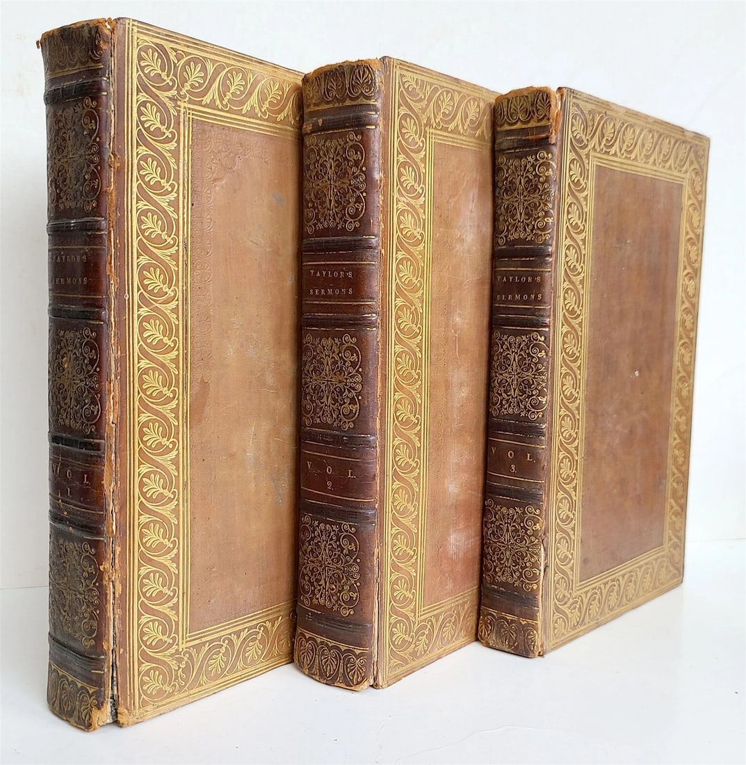 1816 DISCOURSES on VARIOUS SUBJECTS by J. TAYLOR 3 VOLS antique BOSTON AMERICANA (1 of 7)