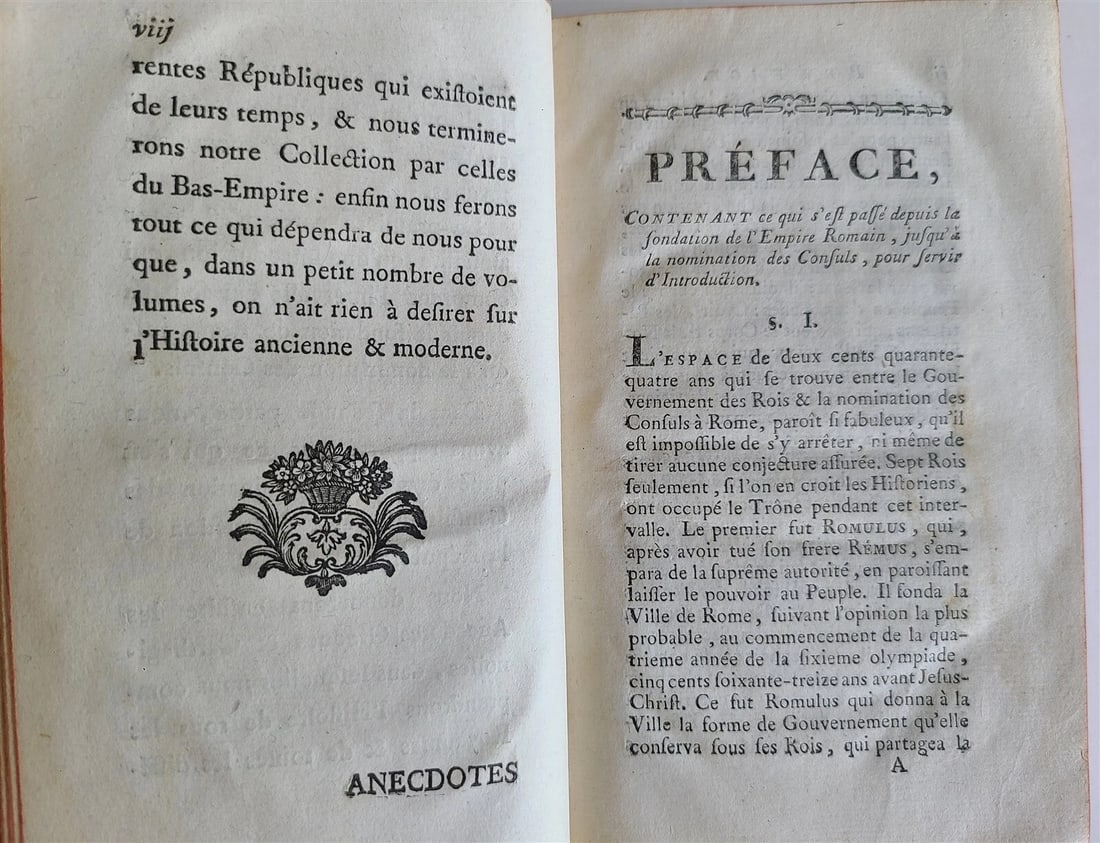 1778 ANECDOTES DE L'EMPIRE ROMAIN antique FRENCH HISTORY of ROMAN EMPIRE - 4