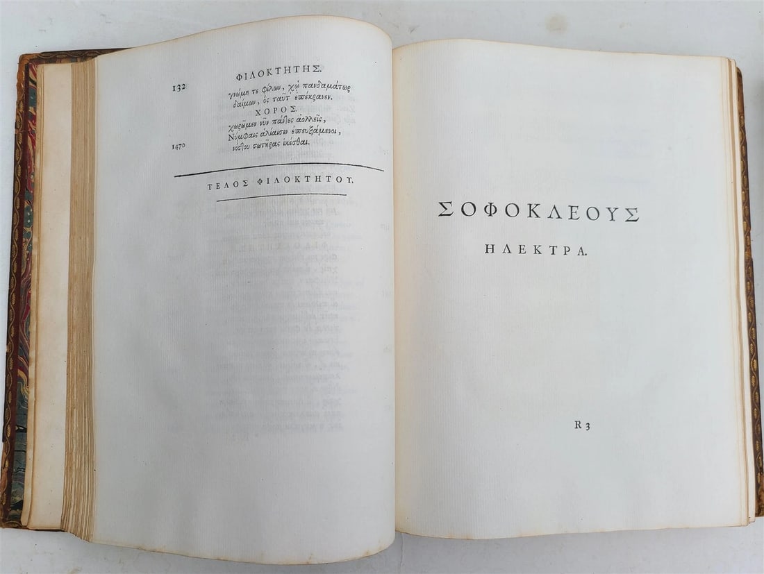 1786 SOPHOCLES POETRY in GREEK 2 VOLUMES antique - 15
