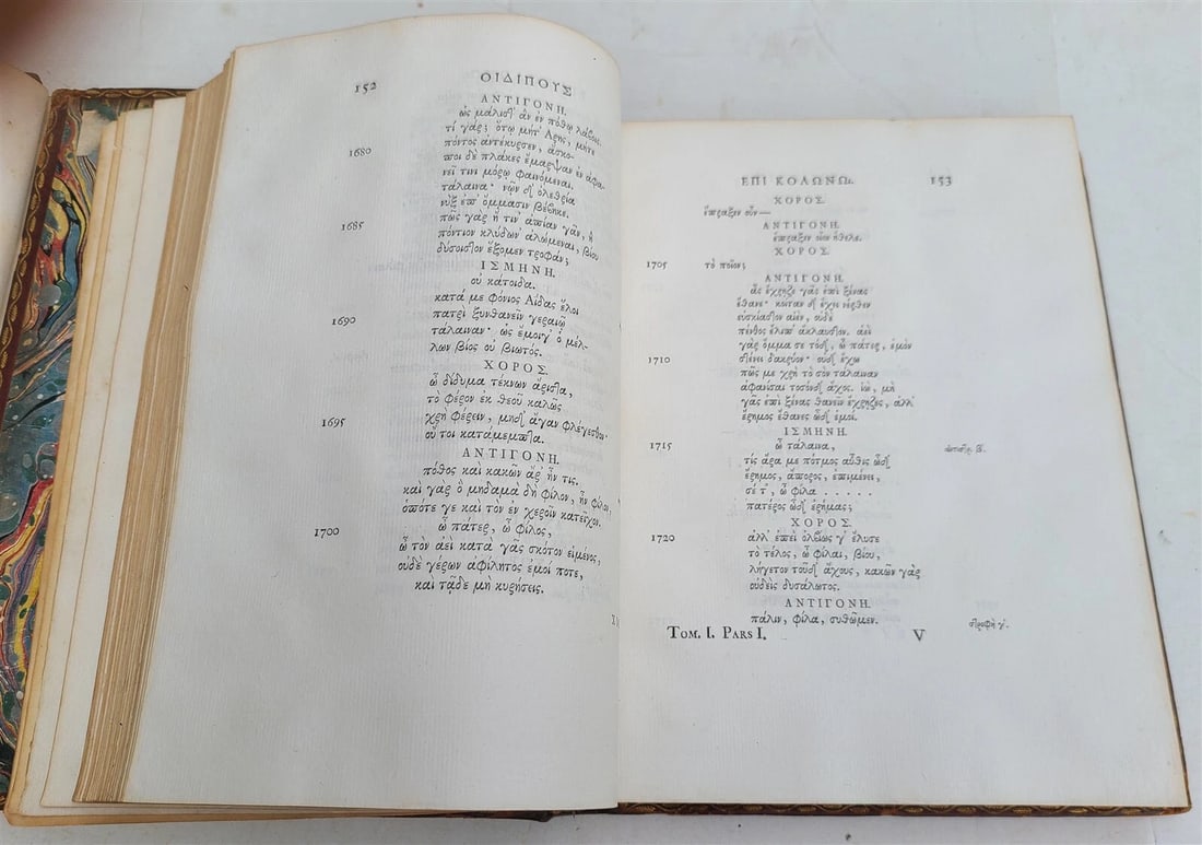 1786 SOPHOCLES POETRY in GREEK 2 VOLUMES antique - 7