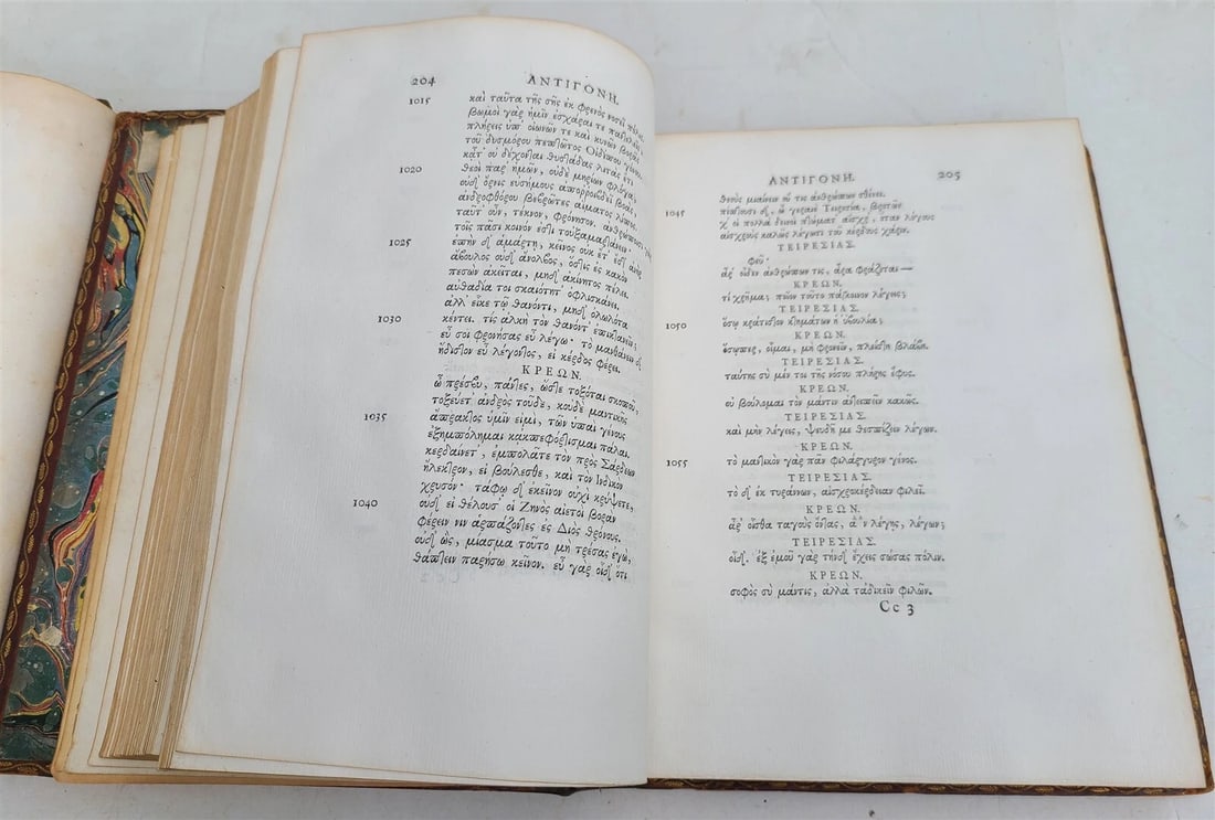 1786 SOPHOCLES POETRY in GREEK 2 VOLUMES antique - 8