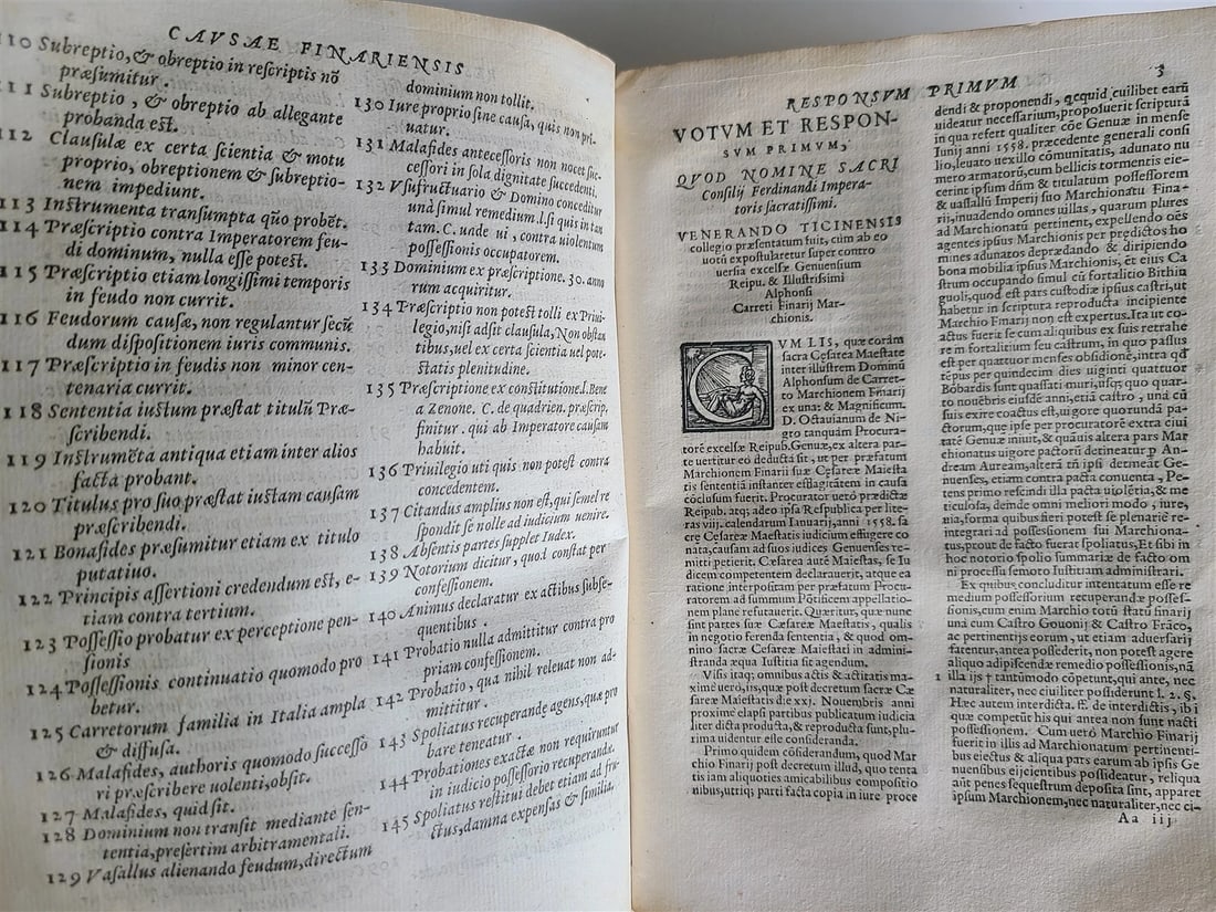 1566 LAW BOOK by Jacobus MENOCHIUS antique VELLUM BINDING 16th CENTURY - 9