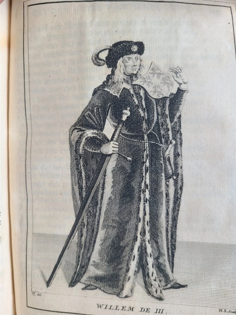 1745 NETHERLANDS HISTORY 2 volumes antique FULLY ILLUSTRATED VELLUM BOUND - 10