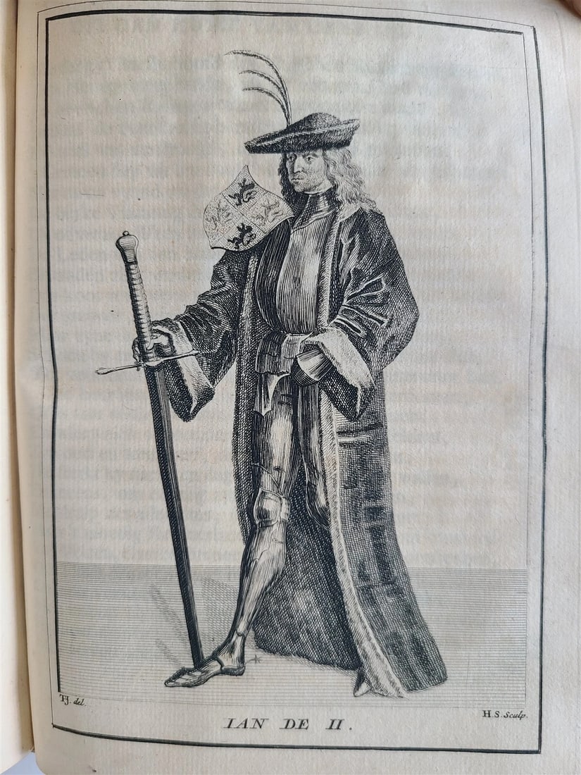 1745 NETHERLANDS HISTORY 2 volumes antique FULLY ILLUSTRATED VELLUM BOUND - 11