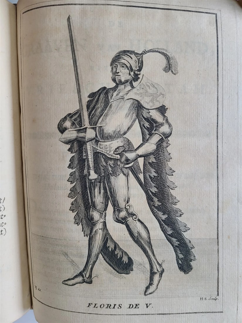 1745 NETHERLANDS HISTORY 2 volumes antique FULLY ILLUSTRATED VELLUM BOUND - 12