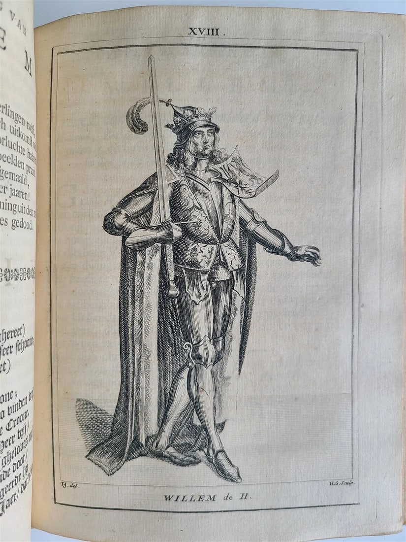 1745 NETHERLANDS HISTORY 2 volumes antique FULLY ILLUSTRATED VELLUM BOUND - 13