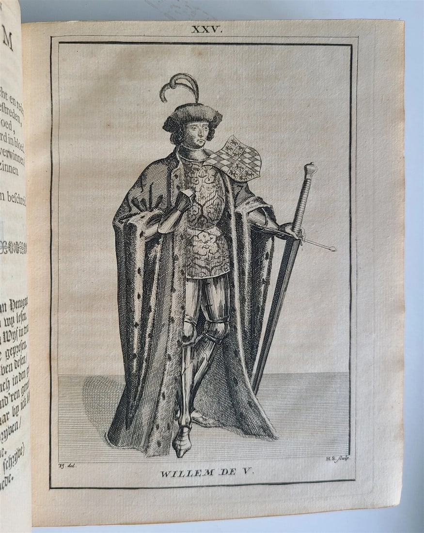 1745 NETHERLANDS HISTORY 2 volumes antique FULLY ILLUSTRATED VELLUM BOUND - 4
