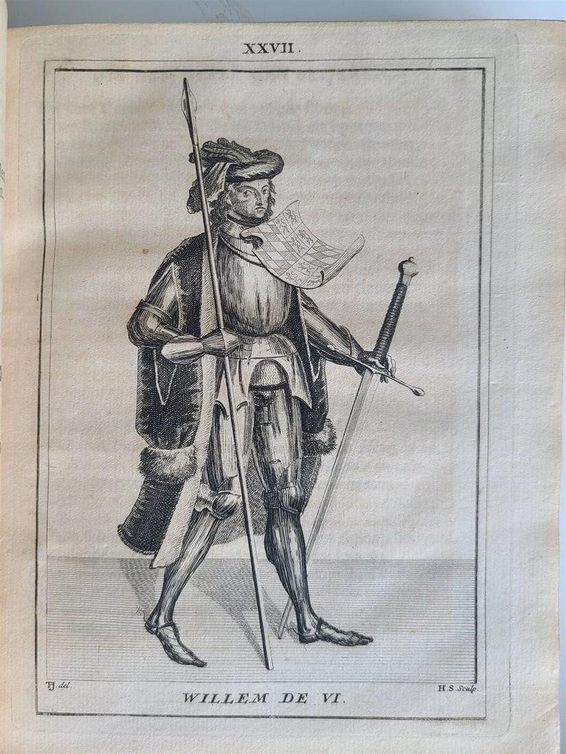 1745 NETHERLANDS HISTORY 2 volumes antique FULLY ILLUSTRATED VELLUM BOUND - 5