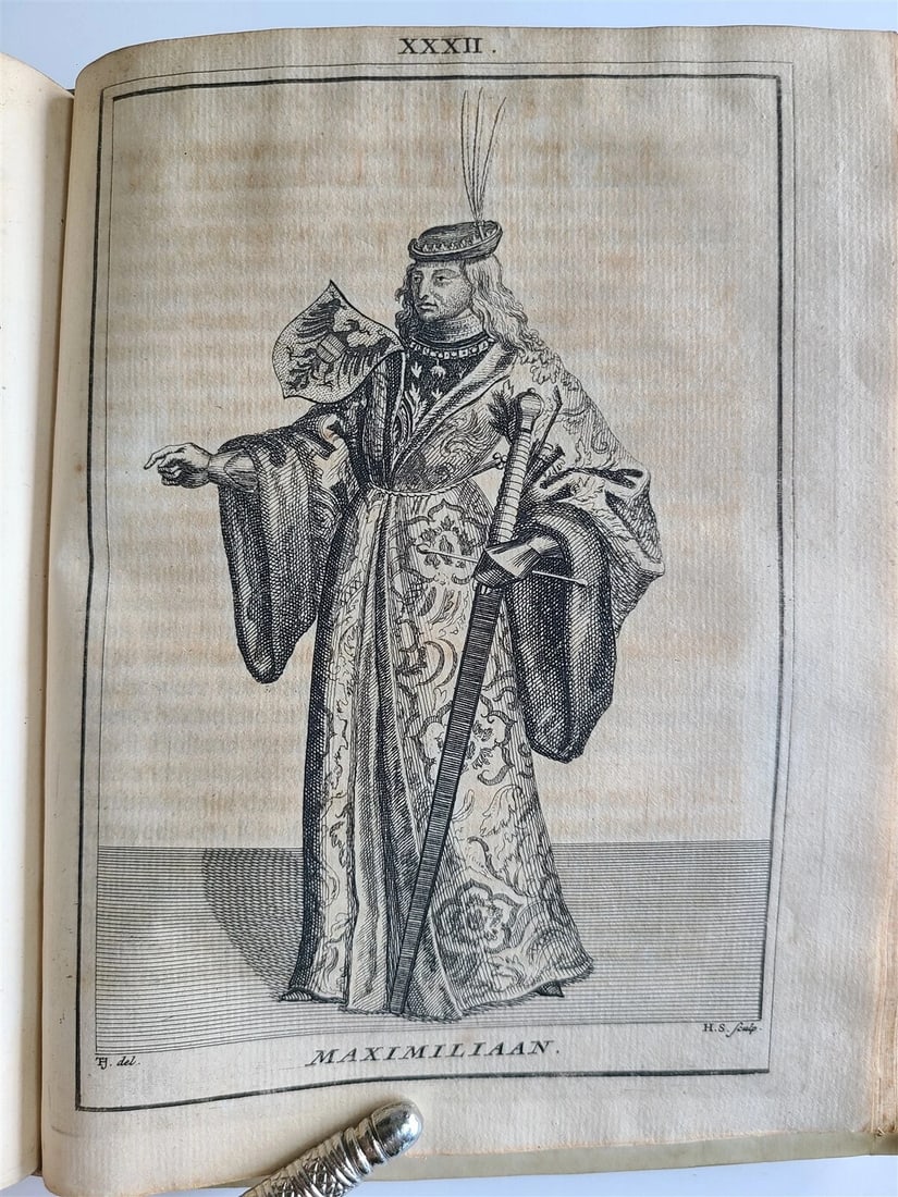 1745 NETHERLANDS HISTORY 2 volumes antique FULLY ILLUSTRATED VELLUM BOUND - 6