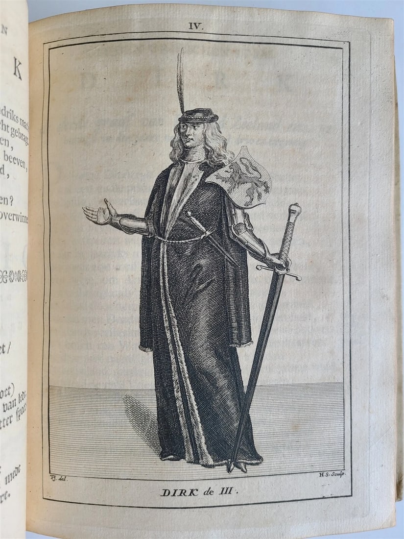 1745 NETHERLANDS HISTORY 2 volumes antique FULLY ILLUSTRATED VELLUM BOUND - 7