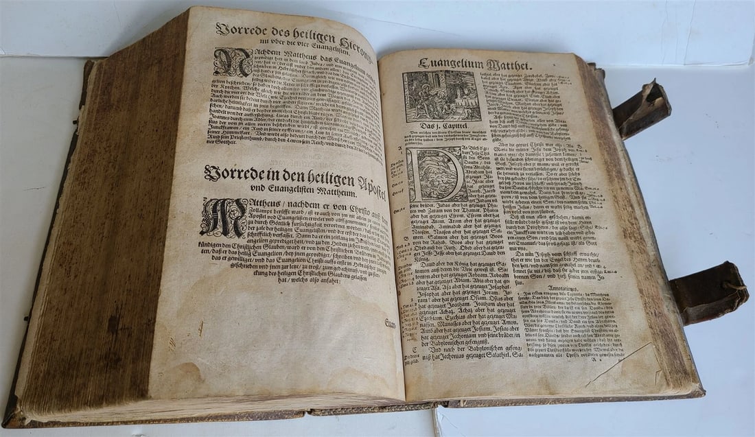 1582 BIBLE GERMAN ILLUSTRATED by Bocksberger & Jost Amman antique BIBLIA FOLIO - 10