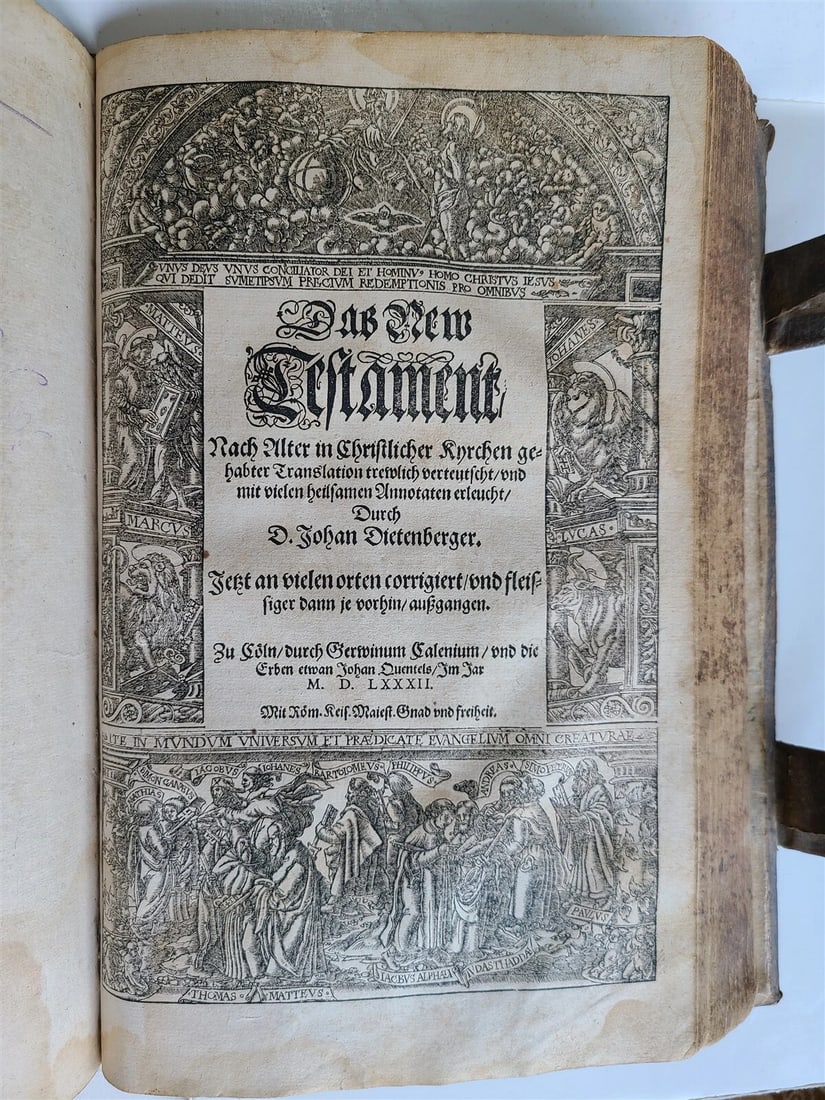 1582 BIBLE GERMAN ILLUSTRATED by Bocksberger & Jost Amman antique BIBLIA FOLIO - 15