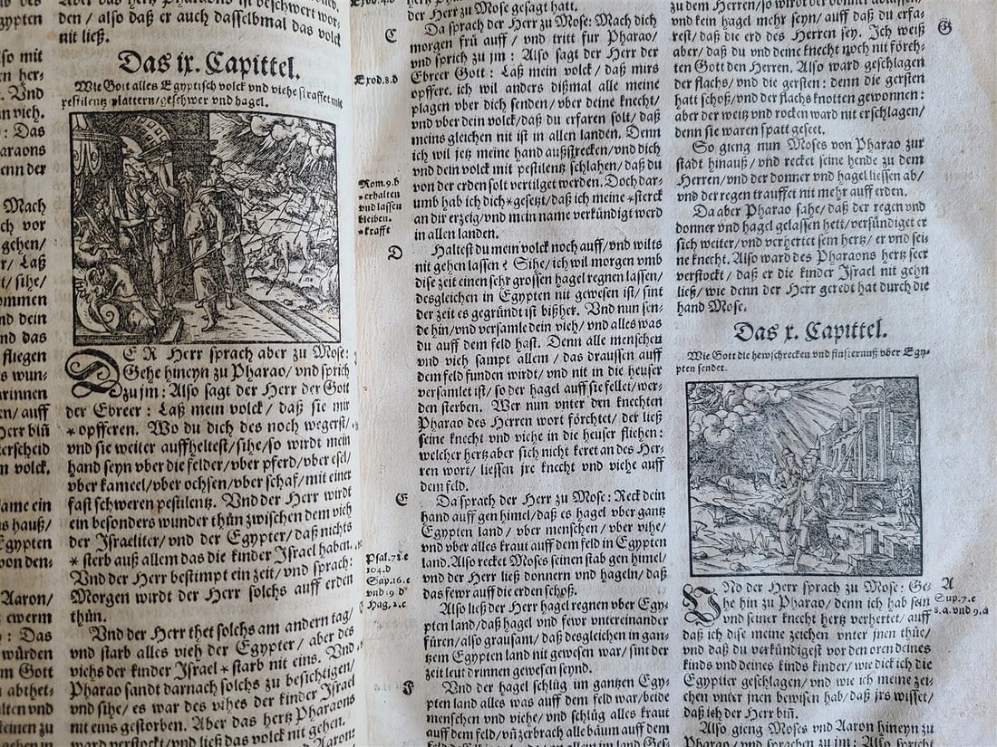1582 BIBLE GERMAN ILLUSTRATED by Bocksberger & Jost Amman antique BIBLIA FOLIO - 9