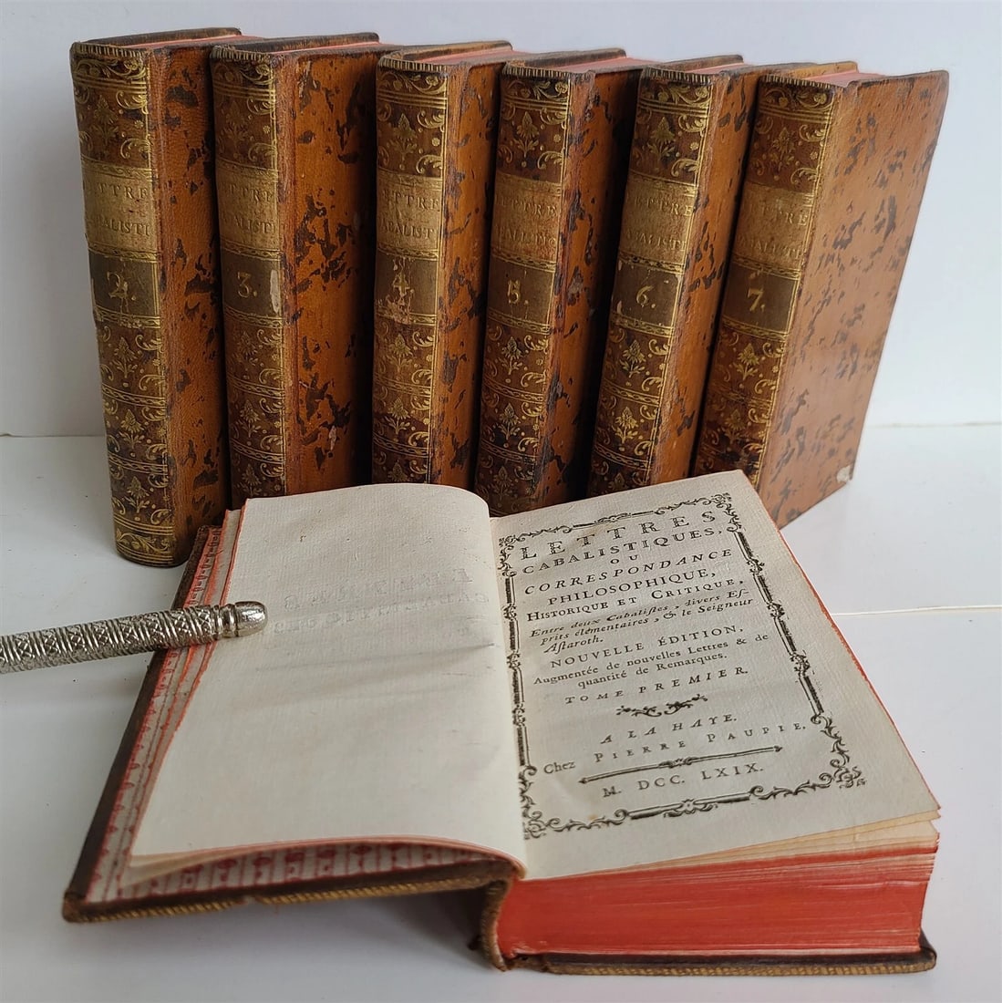 1769 CABALISTIC LETTERS by Jean Baptiste de Boyer 7 VOLUMES in FRENCH antique - 2