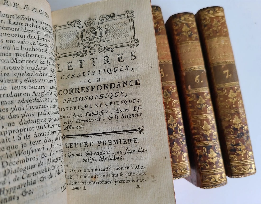 1769 CABALISTIC LETTERS by Jean Baptiste de Boyer 7 VOLUMES in FRENCH antique - 6