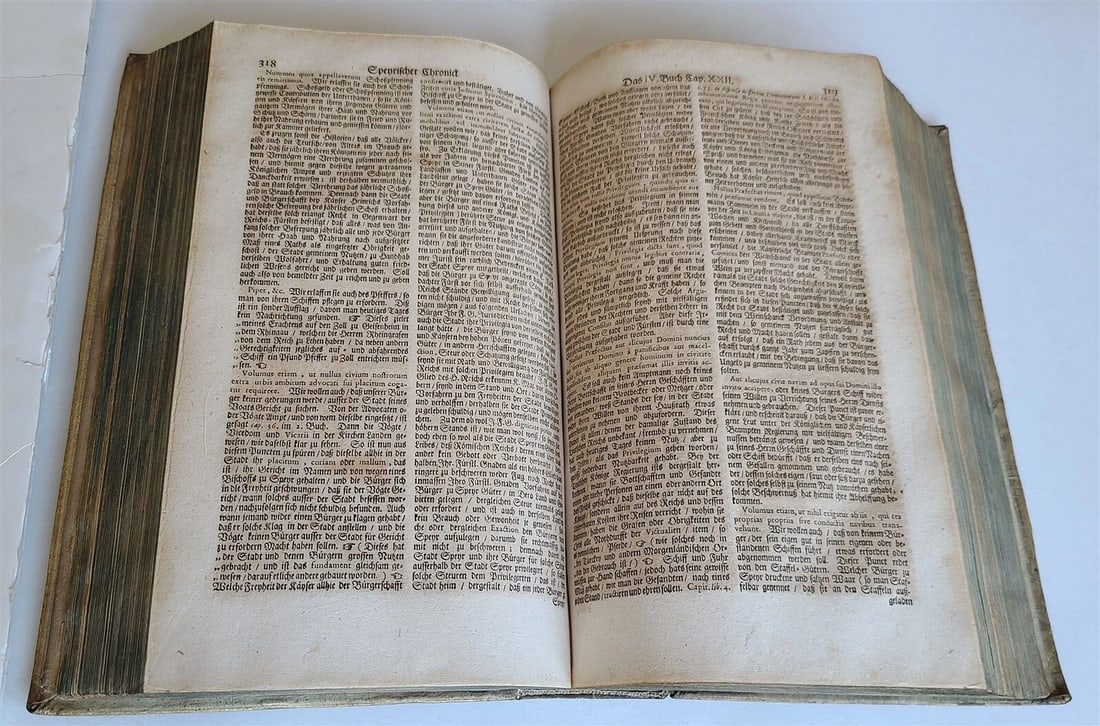 1711 GERMAN HISTORY antique Chronica of City of Speier PIGSKIN BOUND FOLIO - 11