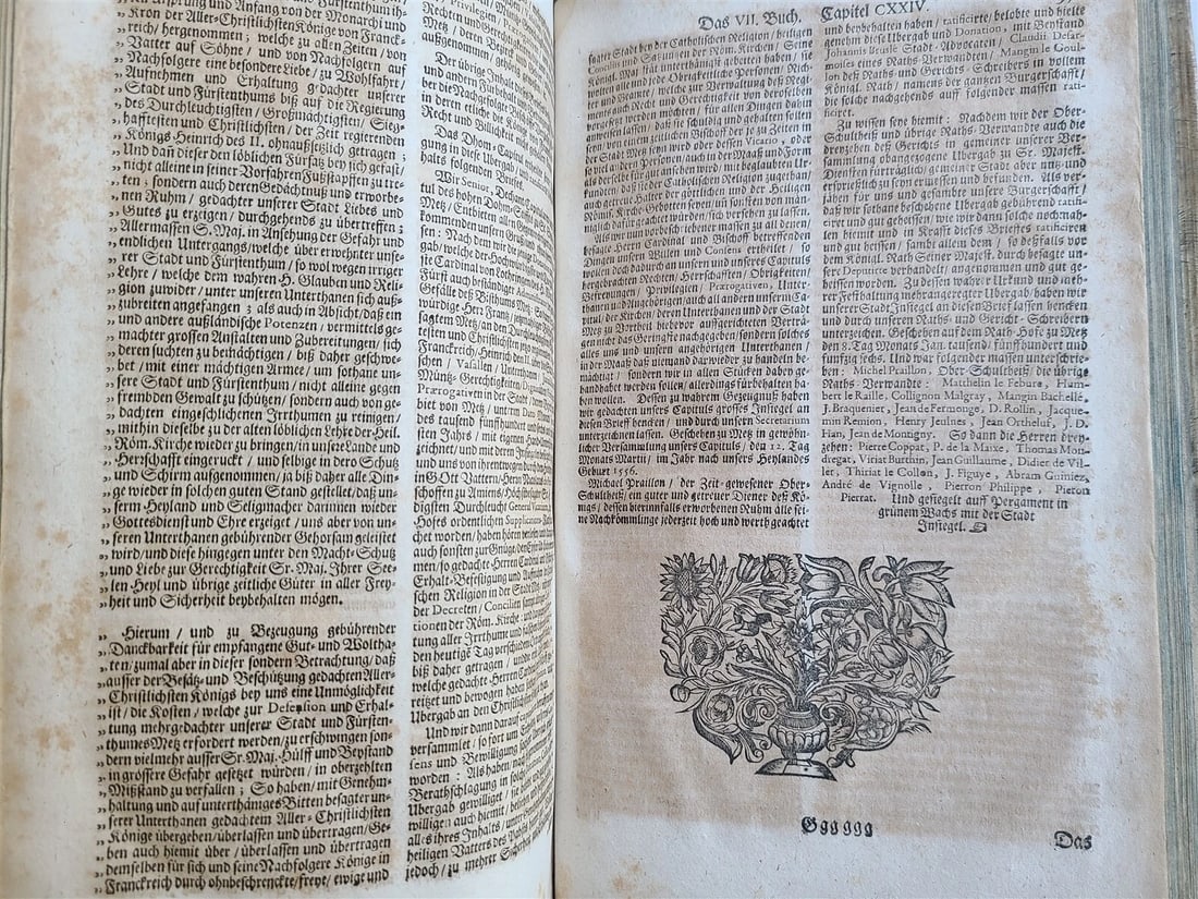 1711 GERMAN HISTORY antique Chronica of City of Speier PIGSKIN BOUND FOLIO - 8