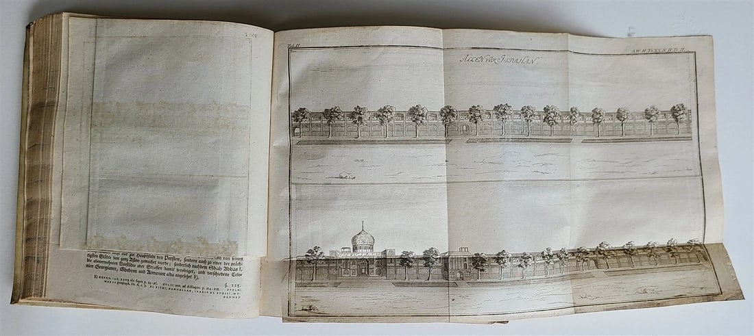 1759 HISTORY OF THE WORLD in GERMAN antique ILLUSTRATED w/VIEW of ISFAHAN vellum - 5