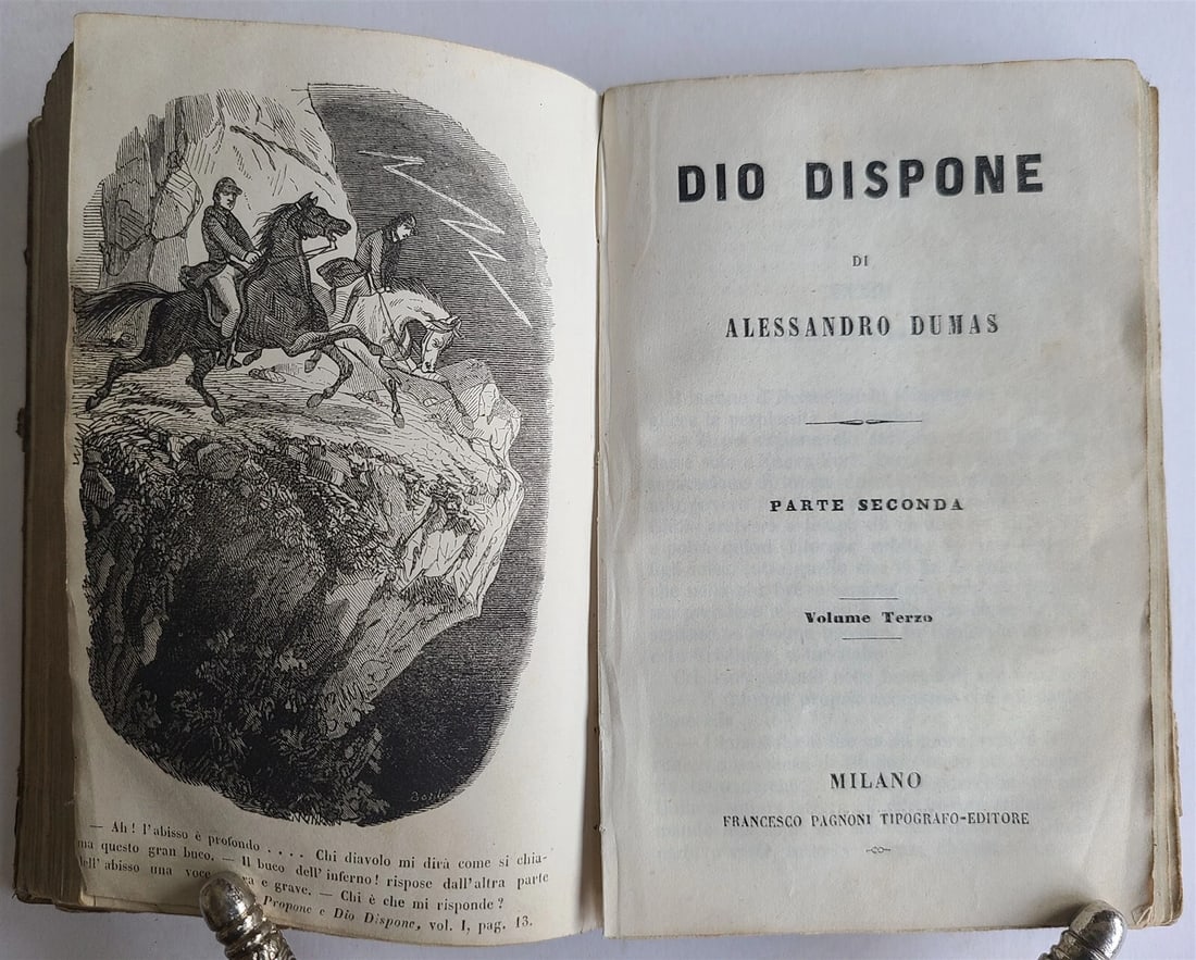 1800s ALESSANDRO DUMAS DIO DISPONE in ITALIAN antique (1 of 7)