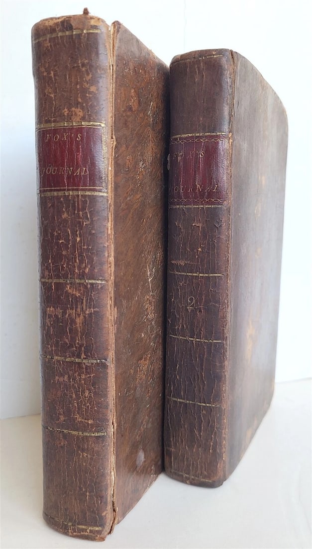 1800 JOURNAL of GEORGE FOX Life Travels Sufferings antique AMERICANA New Yord ed (1 of 7)