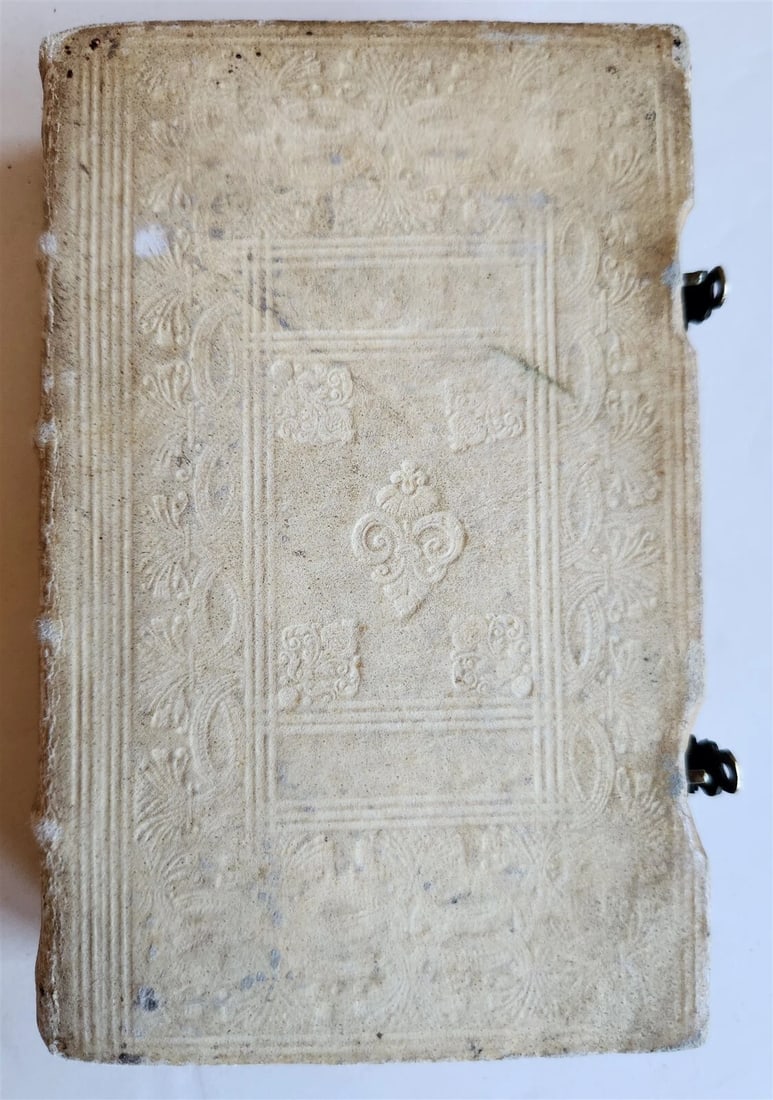1750 INSTUCTIO CONFESSARII antique HAND TOOLED PIGSKIN BINDING w/CLASPS Theology - 4