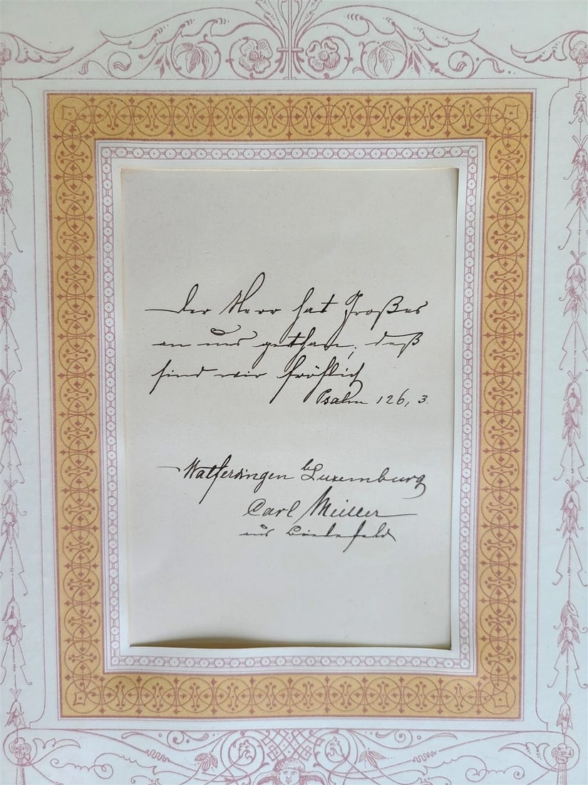 1886 GERMAN MANUSCRIPT ANNIVERSARY ALBUM antique C.F. Klein-Schlatter company - 15