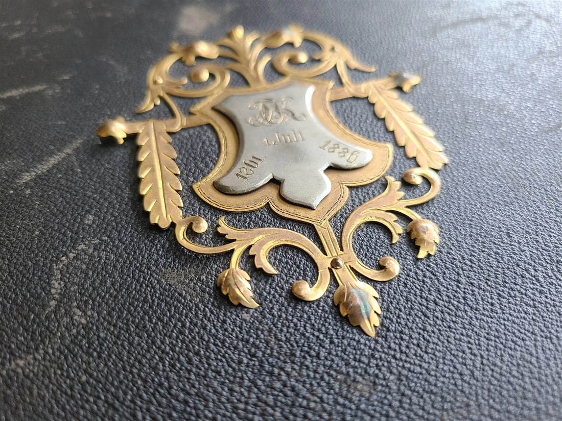 1886 GERMAN MANUSCRIPT ANNIVERSARY ALBUM antique C.F. Klein-Schlatter company - 3