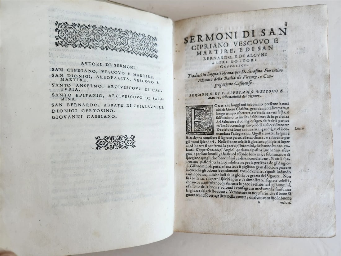 1572 DE SERMONI DI SAN CIPRIANO SAN BERNARDO & SANTO ANSELMO antique VELLUM - 4
