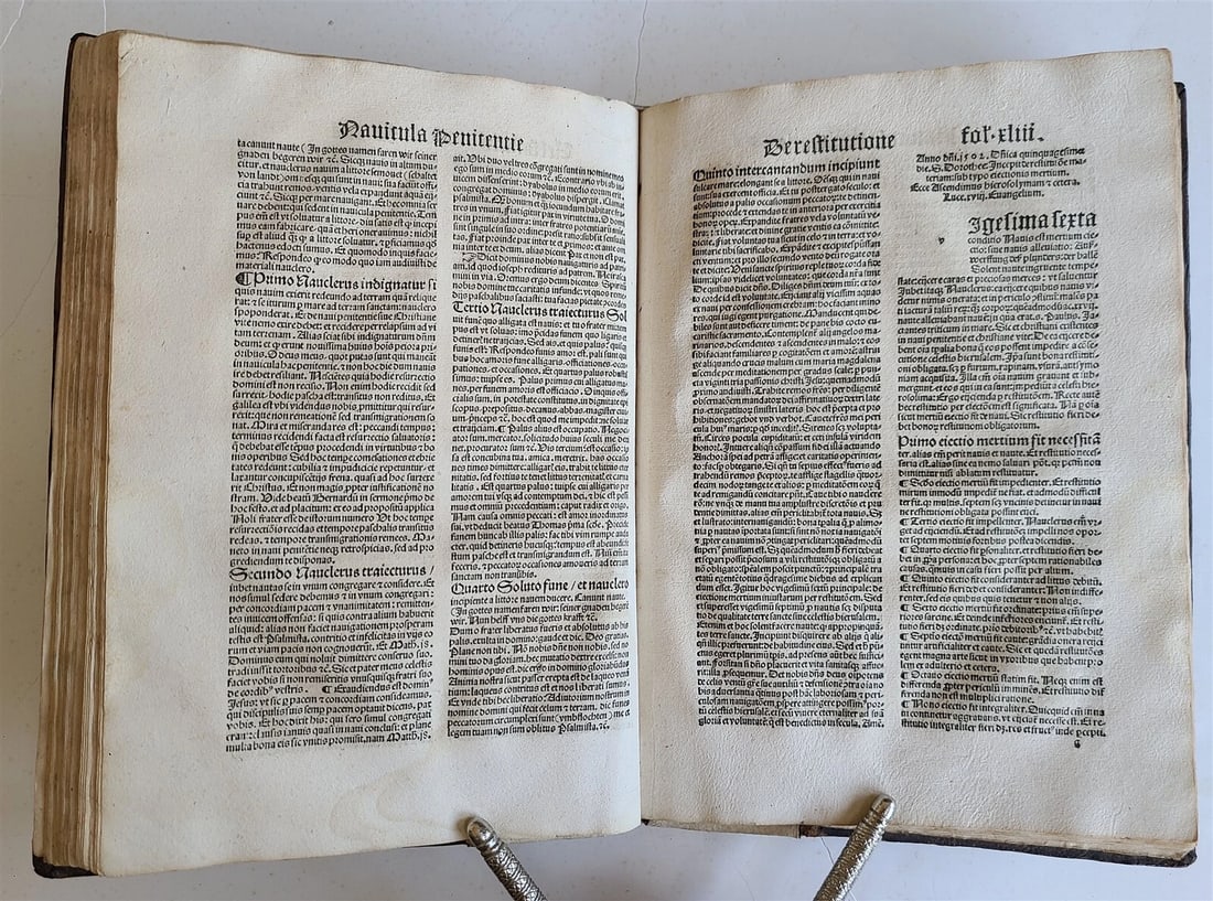 1511 POST-INCUNABULA Navicula penitentie antique ORIGINAL BINDING FIRST EDITION - 10