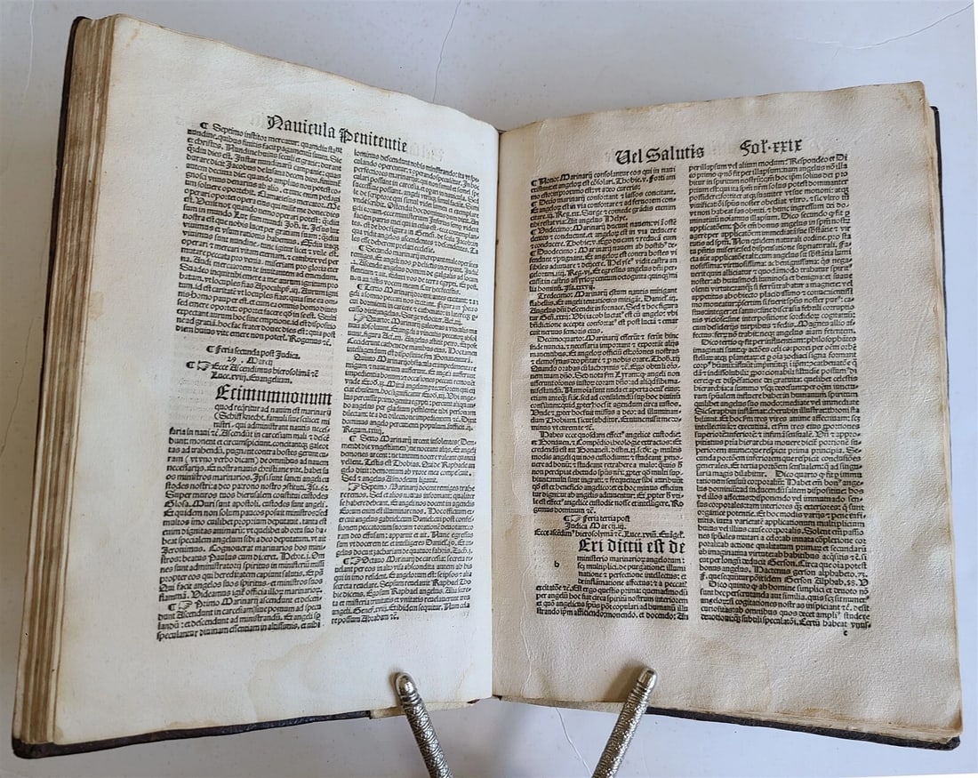 1511 POST-INCUNABULA Navicula penitentie antique ORIGINAL BINDING FIRST EDITION - 14