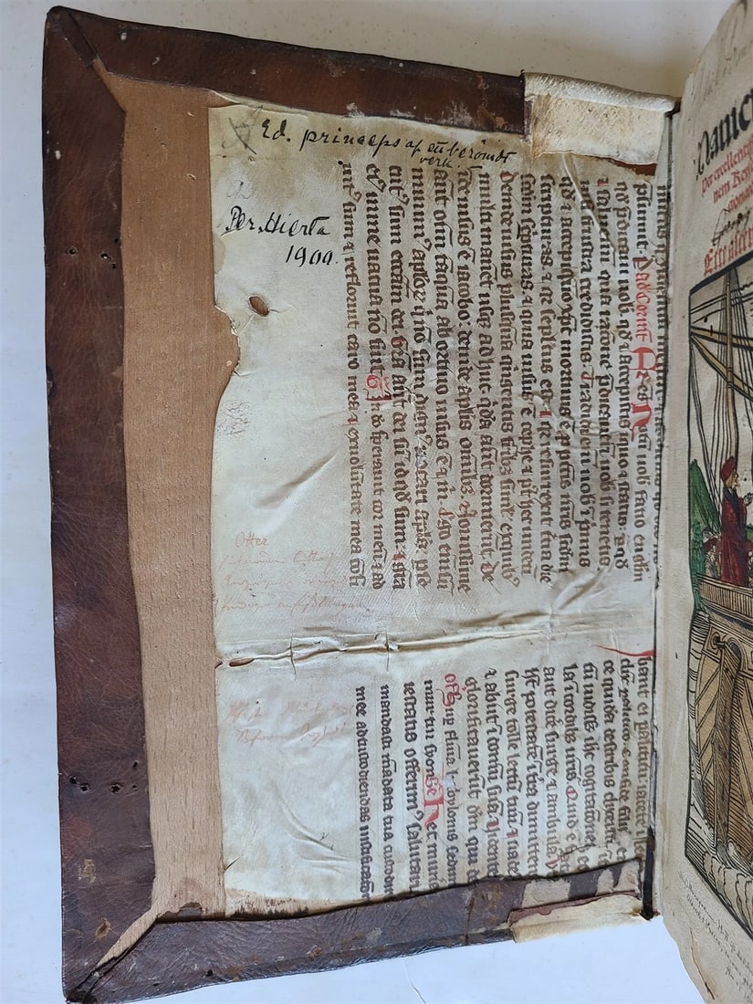 1511 POST-INCUNABULA Navicula penitentie antique ORIGINAL BINDING FIRST EDITION - 3