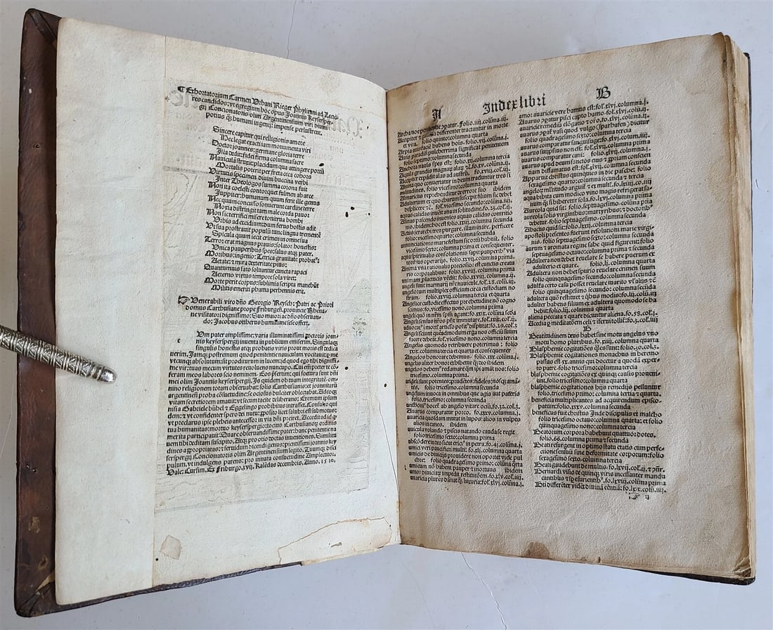 1511 POST-INCUNABULA Navicula penitentie antique ORIGINAL BINDING FIRST EDITION - 5