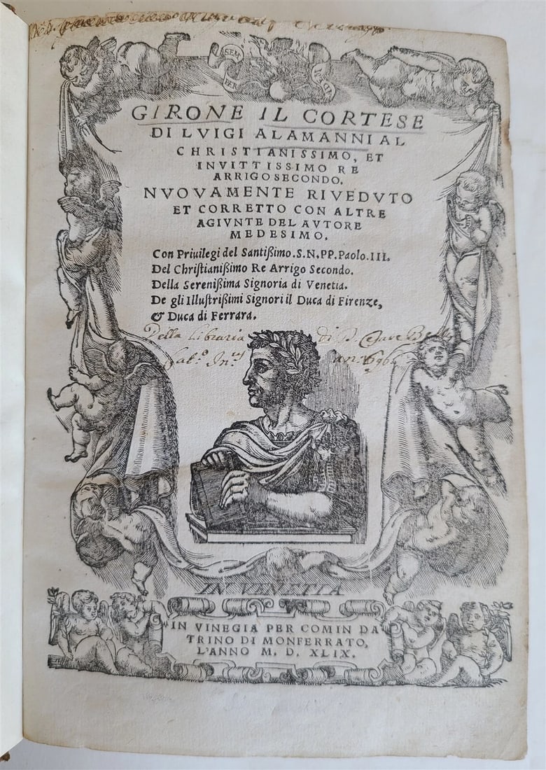 1549 ILLUSTRATED CHIVALRIC NOVEL by Louis ALAMANNI antique Girone il cortese (1 of 14)