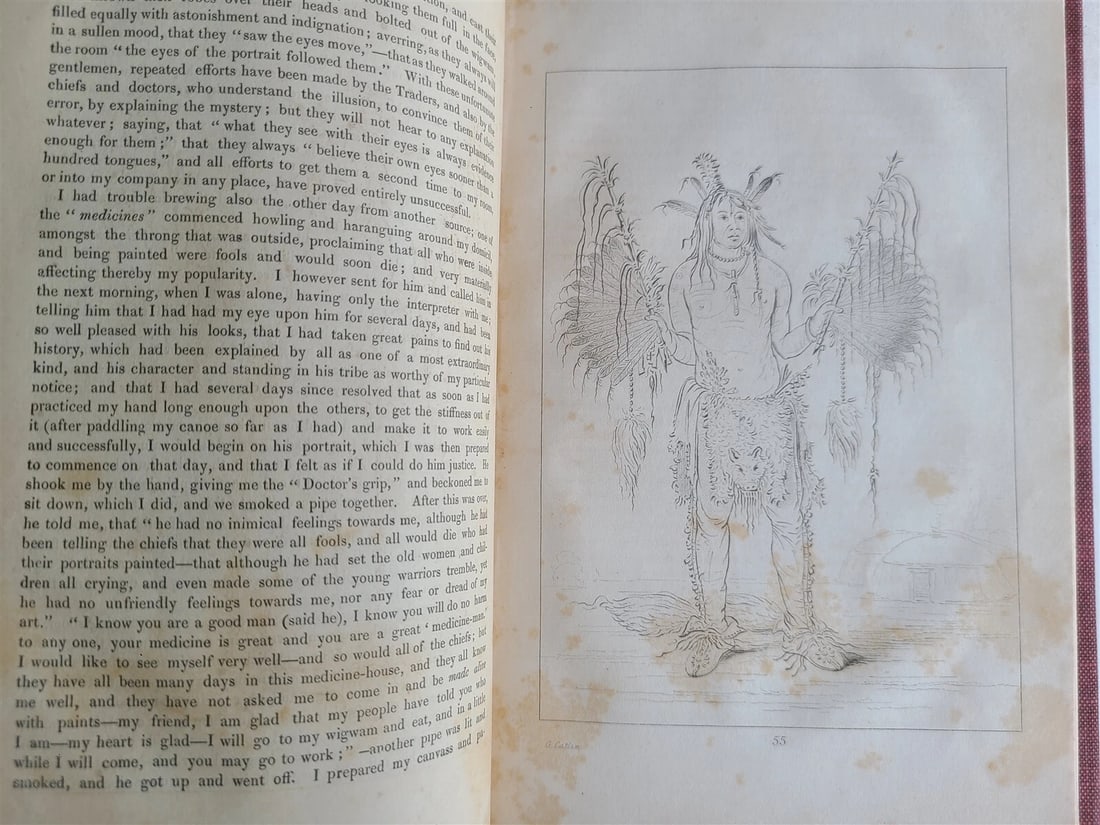 1844 LETTERS & NOTES on NORTH AMERICAN INDIANS CATLIN antique 2 VOLS illustrated - 11