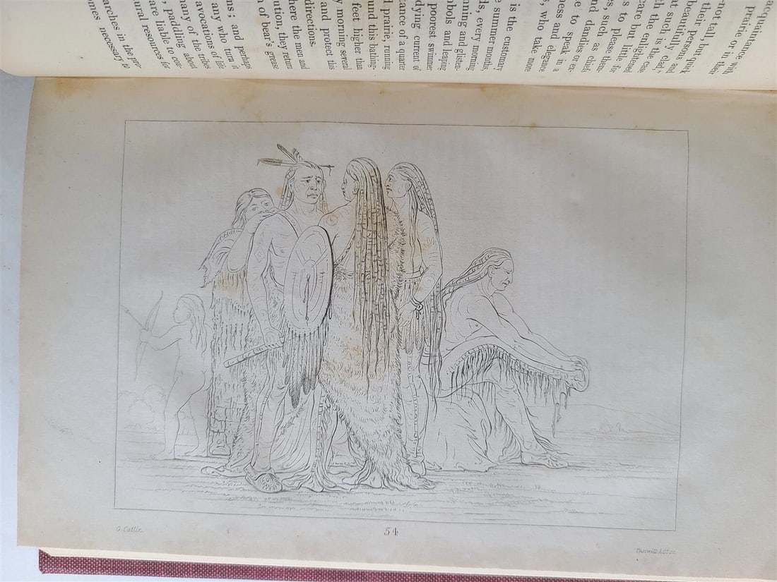 1844 LETTERS & NOTES on NORTH AMERICAN INDIANS CATLIN antique 2 VOLS illustrated - 12